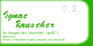 ignac rauscher business card